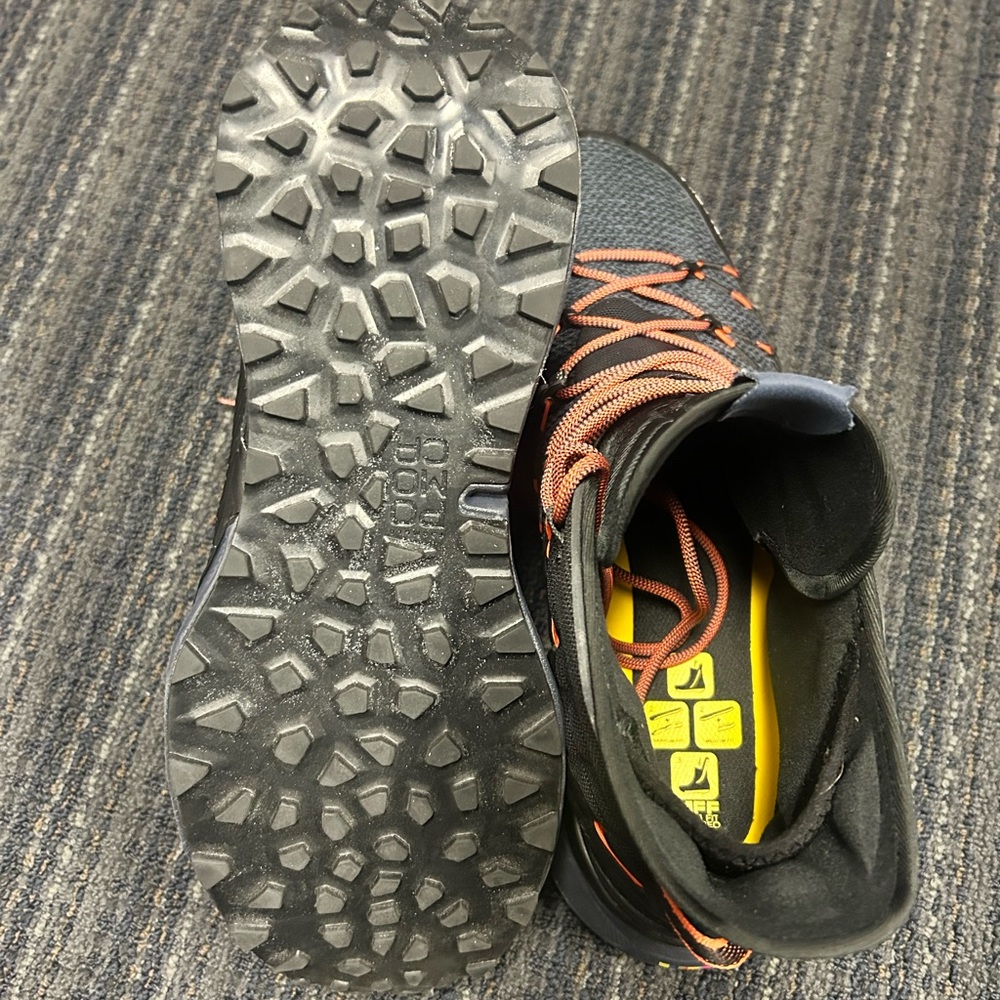 Men's Black Trail Boots with Orange Laces
